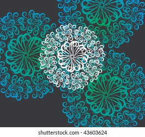 Floral wave wall with a sample text pattern. vector fragment