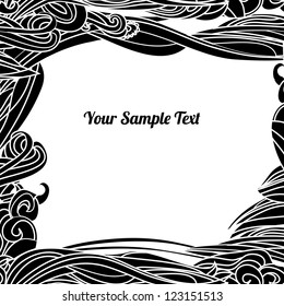 Floral Waves Lines Horizontal Background with place for your text