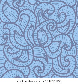 Floral wavy seamless pattern, abstract background