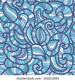 Floral wavy seamless pattern, abstract background