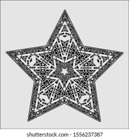  floral weaving five pointed star decor object