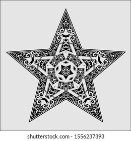  floral weaving five pointed star decor object