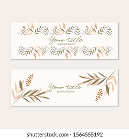 Floral web banner. Botanical banner