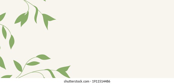 Floral web banner with drawn color exotic monstera leaves. Nature concept design. Modern floral compositions with summer branches. Vector illustration on the theme of ecology, natura, environment.