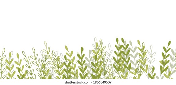 Floral web banner with drawn color exotic leaves. Nature concept design. Modern floral compositions with summer branches. Vector illustration on the theme of ecology, natura, environment. Copy space.