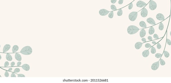 Floral web banner with drawn color exotic monstera leaves. Nature concept design. Modern floral compositions with summer branches. Vector illustration on the theme of ecology, natura, environment.