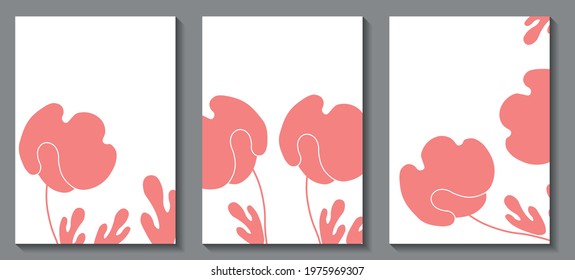 Floral web banner with traditional folk art ornament. Nature concept design. Modern floral collection of contemporary posters. Vector illustration for social media, print, postcard. Scandinavian style