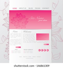Floral website design template 