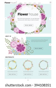 Floral website template  banner and infographic 3, vector , illustration