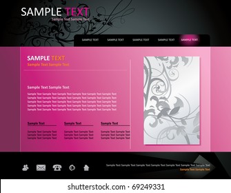 floral website vector template