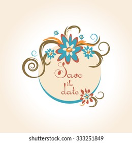 floral wedding badges in vintage style. Ideal for wedding decoration. Vector illustration