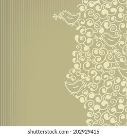 Floral wedding or birthday invitation - retro design