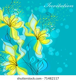 Floral wedding card