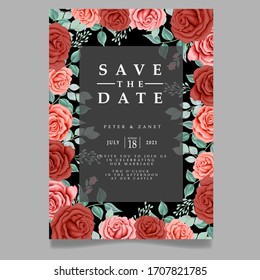 floral wedding card event invitation editable template