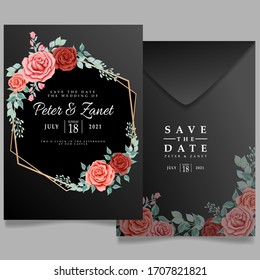 floral wedding card event invitation editable template