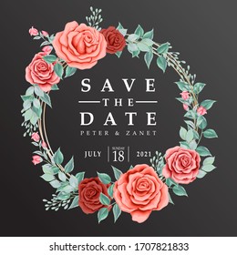 floral wedding card event invitation editable template