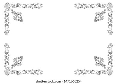 Floral wedding card, vector background with copy paste