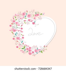 Floral wedding card vector background