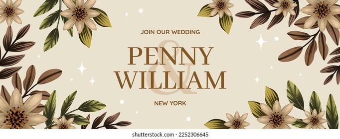 floral wedding celebration vector illustration design.