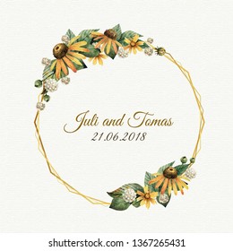 Floral wedding frame template
