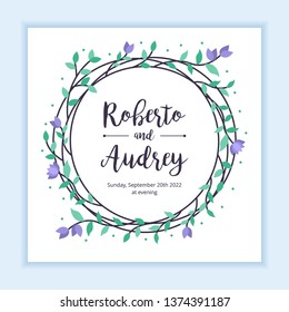 Floral Wedding Frame with unique ornament decoration