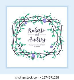 Floral Wedding Frame with unique ornament decoration