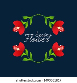 Floral wedding frame. Vector illustration