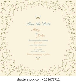 Floral wedding invitation