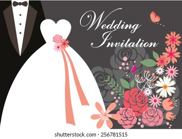 Floral wedding Invitation