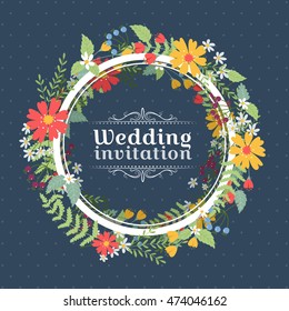 Floral wedding invitation