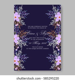 Floral wedding invitation