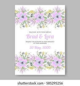 Floral wedding invitation