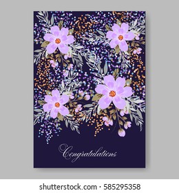 Floral wedding invitation