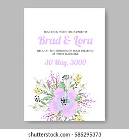 Floral wedding invitation