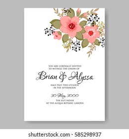 Floral wedding invitation
