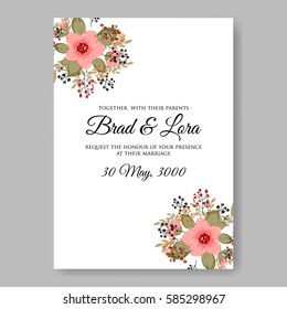 Floral wedding invitation