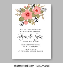 Floral wedding invitation