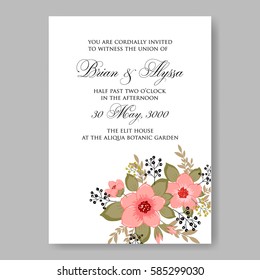 Floral wedding invitation