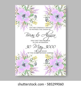 Floral wedding invitation