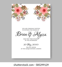 Floral wedding invitation