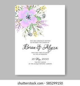 Floral wedding invitation