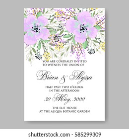 Floral wedding invitation