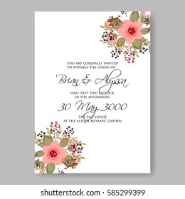 Floral wedding invitation