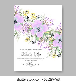 Floral wedding invitation