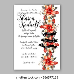 Floral wedding invitation