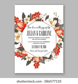 Floral wedding invitation