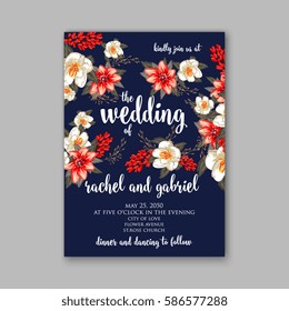 Floral wedding invitation