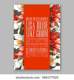 Floral wedding invitation