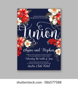 Floral wedding invitation