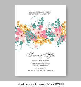Floral wedding invitation